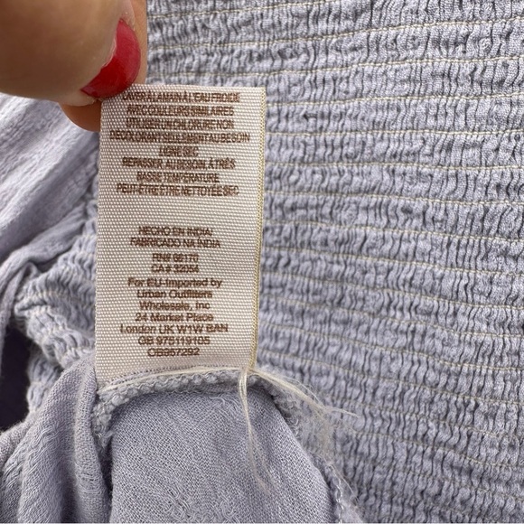 Free People Waiting on Summer Smocked Crop Top Lilac Lavender Purple Festival - Picture 11 of 13